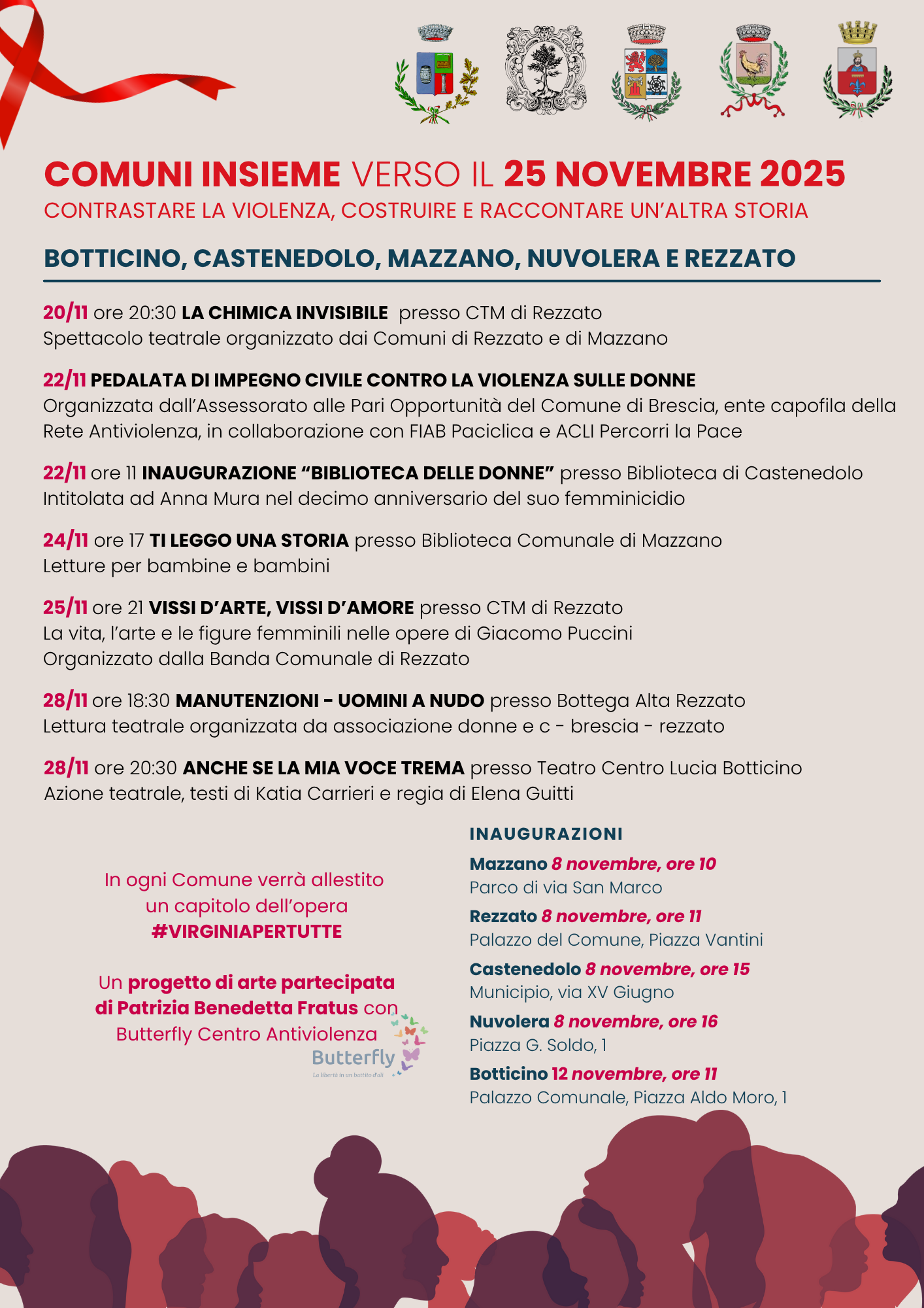 Comuni insieme verso il 25 novembre: calendario completo