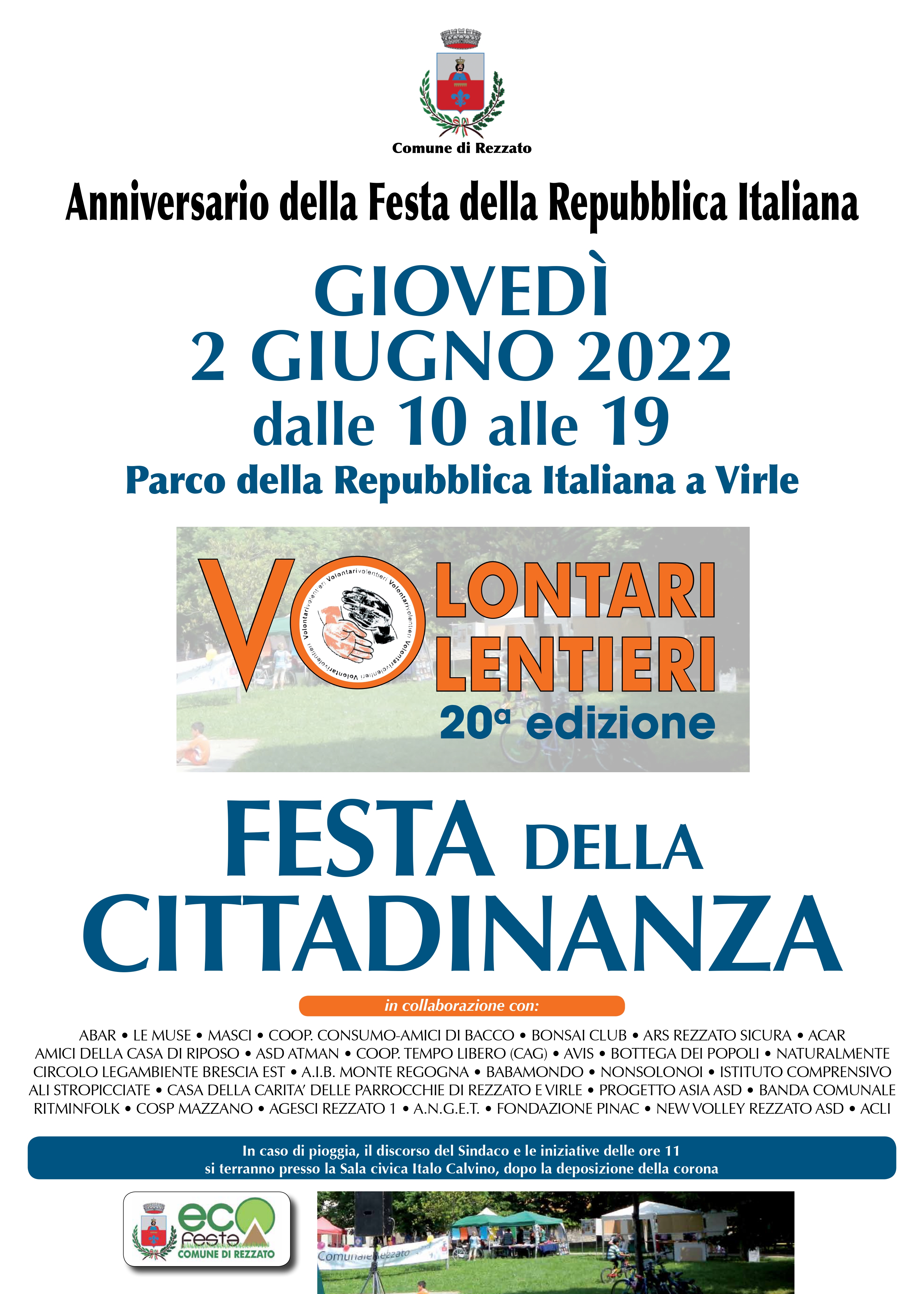 Immagine di copertina per Festa della cittadinanza - Volontari Volentieri 20ª edizione